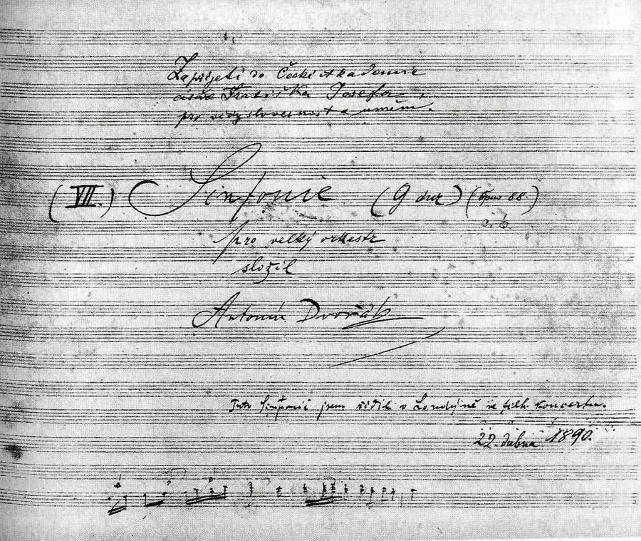 Title page of the autograph score of Symphony No. 8, 1890