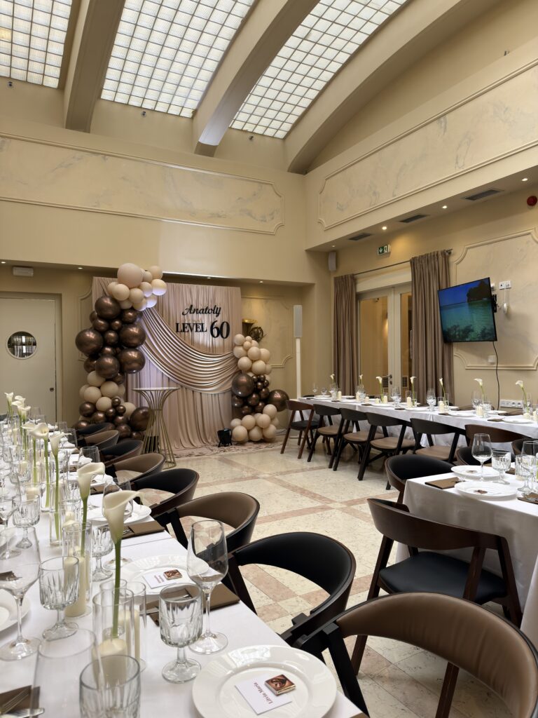 Soukromý sál pro narozeninovou oslavu v restauraci A. Dvořák Praha 1